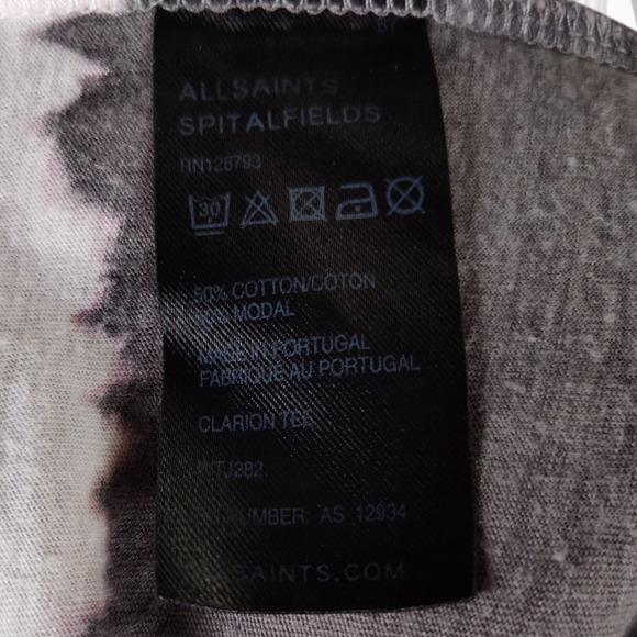 AllSaints Spitalfields Oversized Horse Graphic Tee M Cotton Modal Tie Dye Top - Picture 14 of 15